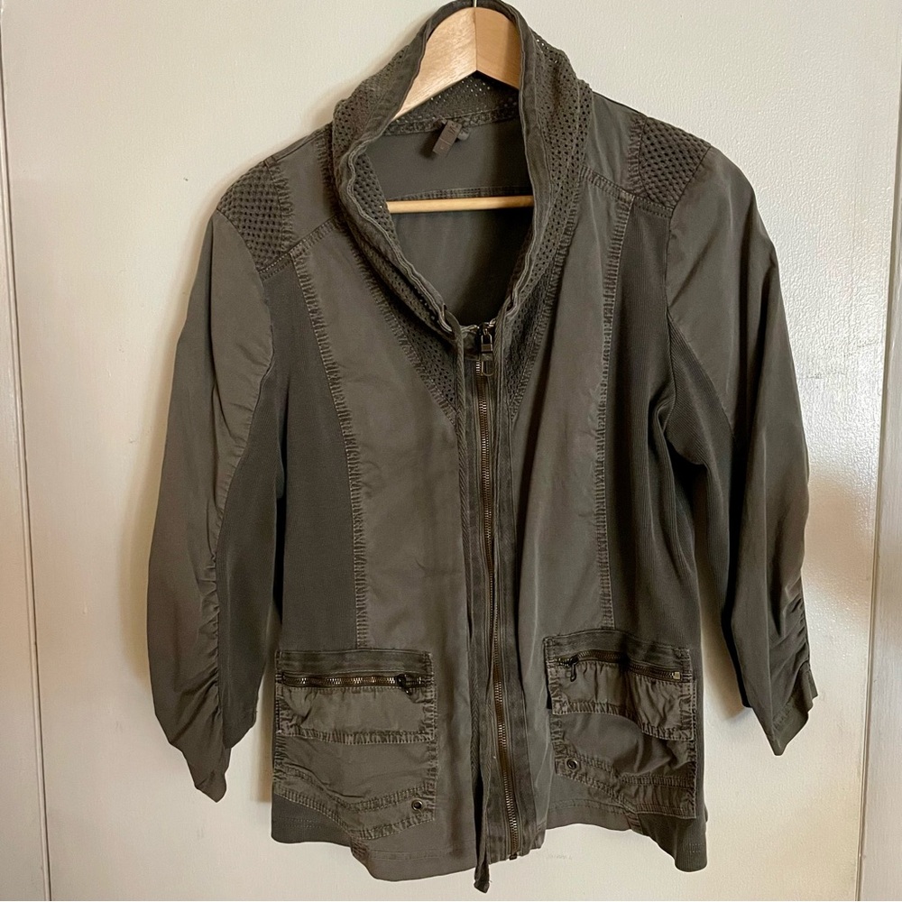 Olive Green Zip-Up Jacket
